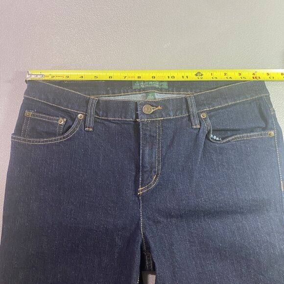 RALPH LAUREN JEANS CO Straight Leg Stretch Denim Mid Rise Womens 10 Dark Blue - Picture 5 of 7
